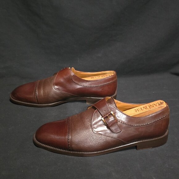 Mezlan Made in Spain Men's Istanbul Brown Monk Strap Shoes - 11W US